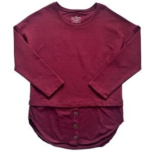neon buddha XS Lagenlook Layered Hem Sweatshirt Burgundy